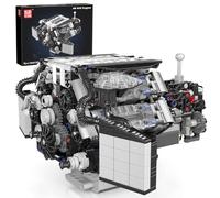 Mould King 10230 Technik W12 Engine Construction Kit, Clamping Blocks, Engine Car Engine Building Blocks, Includes Battery Box, Gift for Adults (871 Pieces)