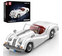 Mould King 10236 Classic Vintage Convertible Car Building Sets, 1302+ Pieces White Retro Sports Car with Opening Boot & Doors, Collectible Model Cars Kits for Adults & Teens 14+