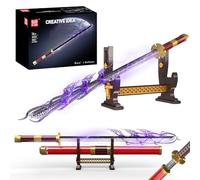 Mould King 10259 ZORO Sword Building Blocks Kit, MOC Light-Up Anime Cosplay Swords with Scabbard and Stand, Toys Set for Teens/Adults/Collection Enthusiasts (1832+ Pieces)