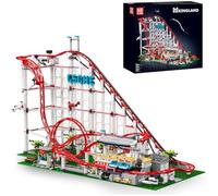 Mould King 11014 Roller Coaster Building Blocks Set, 3646 Pieces Loop Coaster Model Building Kit for Adults, Amusement Park Funfair Track with Passenger Train