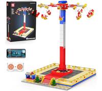 Mould King 11016 Amusement Park Building Sets, 1581+ Pieces Motorized Rotating Swing Ride with Remote & APP Control, Realistic Theme Park Model with Lift, Spin & Swing, STEM Toy Gift for Teen & Adults