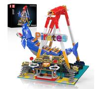 Mould King 11017 Amusement Park Series Building Blocks Model, 1922 Pieces Pirate Ship Block Toy Set as Gifts/Collectibles, Models Kit with Motor and Swing Function, suitable for ages 14+