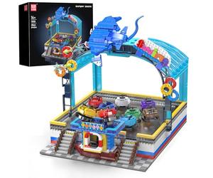 Mould King 11018 Bumper Boats Building Set, STEM-Themed Creative Model Kit with Motor, Fairground Display Build