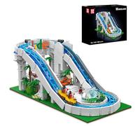 Mould King 11021 Water Slide Water Park Model Building Blocks Kit, 2088+ PCS MOC Creative Electric Amusement Park Slide Building Blocks Toys for Kids 14+/Adults