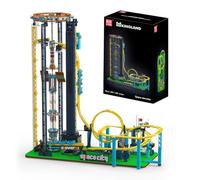 Mould King 11031 Grand Space Loop Roller Coaster Building Set, 3118 Pieces MOC Engineering Model Kit with Vertical Loops and Mechanical Lift System, Large-Scale Theme Park Track Display