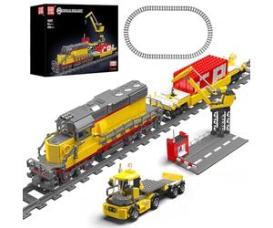 Mould King 12027 MOC Technology Remote Control EMD SD40-2 Diesel Locomotive Train Building Block Kit, Construction Rail Car Technology Flange Building Block Kit (1170 Pieces)
