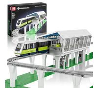 Mould King 12040 Technik Remote Controlled Train Building Blocks with Station Construction Kit, Clamping Blocks, Electric Locomotive Gift for 14+ Teenagers and Adults (1957 Pieces)