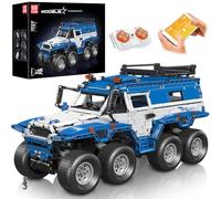 Mould King 13089 Technik Off-Road Car Building Blocks Model, 3062 Parts Remote Controlled 8x8 Off-road Car Kit, MOC Offroader Vehicle Clamping Blocks Kit with APP Dual Control and 8 Motors (Blue)