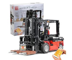 Mould King 13106 Technik Forklift, 1719 Pieces, 2.4 GHz RC Remote Controlled Forklift Truck with Power Function, Building Blocks Construction Toy Compatible with Forklift Mk II