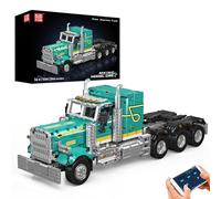 Mould King 13201 Remote Controlled Semi-Truck Building Set - 2064 Pieces Heavy-Duty Flatbed Engineering Model Kit with App Control, Professional Mechanical MOC Project for Adult