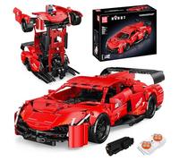 Mould King 15057 Technik Transformable Sportscar Building Block kit, MOC Remote Control Robot Car Model Toys Clamping Blocks, Suitable for Kids 14+/Adults (1365+PCS)