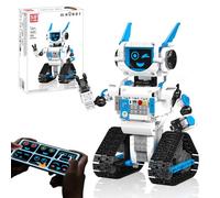 Mould King 15089 AI Robot Building Blocks Kit, STEM Intelligent Building Block Robot Toys, with APP Control, Voice Control, LED Facial Expressions Display, Track Chassis - 530+ PCS