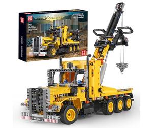 Mould King 17011 Tow Truck Building Blocks, 1250 Pieces Static Version Engineering Series Engineering Truck Model Trailer Mounting Kit, Compatible with Technology American Road Trailer