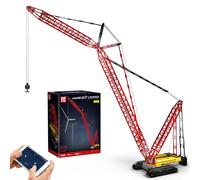Mould King 17015 Technik Crane Clamping Blocks, 4318 Pieces Remote Control Crane Toy with 6 Motors, Realistic Heavy Duty Crawler Crane Model Building Set for Adults