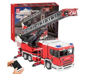 Mould King 17022 science and technology fire engine, 8 engines are fully equipped with large fire extinguisher truck model blocks, 1205 pieces compatible with technology