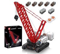 Mould King 17046 High-tech Crawler Crane MOC Truck with 5 Motor, APP Technology Remote Controlled 16000 Grid Boom Crawler Crane Construction Clamp Blocks Kit of 4494 Parts