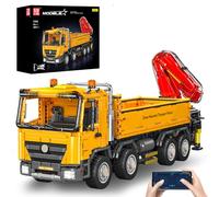 Mould King 17050 MOC Technology Car Pneumatic Crane Model - Remote Controlled Crane Building Set with 4012 Parts and 9 Motorized Clamping Blocks