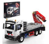 Mould King 17063 Technik Remote Controlled Crane Truck Clamping Blocks Pneumatic Crane Truck Building Blocks with Loading Crane Truck Model Kit Gift for Adults (2530 Pieces)