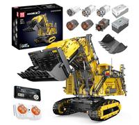 Mould King 17070 RC Excavator Building Set Age 8+ for Adults, 4767 Pieces Truck Construction Vehicle Model, APP Remote Control Truck with Engines, STEM Engineering Toys for Kids, Yellow