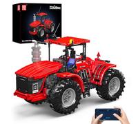 Mould King 17082 Technik Tractor, Remote Controlled High-Tech Forklift, Tractor Model Large Forklift Clamping Blocks Kit (1300 Pieces)