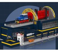 Mould King 17094 Motorised Rotary Railcar Container Dumper Port Model with Remote Control & Power Functions, 2830 Pieces Large Engineering Building Set, Adults & Teens 14+