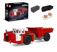 Mould King 17102 Mining Articulated Dump Truck Building Set, 1730 Pieces Heavy Duty Engineering Vehicle Model, Red Off Road Haul Truck Display Model, DIY Brick Assembly Kit for Collection