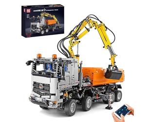 Mould King 19007 Engineering Crane Pneumatic Truck Building Blocks, Engineering Truck with Remote Control and Motors, 2819 Parts Large MOC Remote Control Car Clamp Blocks Bricks Toy