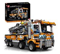 Mould King 19014 Heavy Duty Tow Truck Kits, 2106pcs Car Building Blocks Classic Pneumatic Concrete Pump Truck Building Model, Engineering Toys