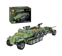 Mould King 20027 Sd.Kfz. 251 Half-Track And Cannon Building Brick Model 1298pcs