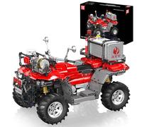 Mould King 23003 Firefighting Motorbike Building Block Model, 2100 Pieces Motorcycle Vehicle Block Toy Set as Gifts/Collectibles, Motorbike Models with Remote Control and suitable for ages 14+