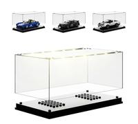 Mould King 27000 Acrylic Display Case for Speed Champion Cars LED Stackable Clear Display Box with Black Base Dustproof Protection Showcase for Collectibles 19.2x 9.5x 8.5cm