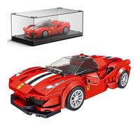 Mould King 27006 Technology Speed Champion Sports Car Clamping Blocks F488 GTB Racing Car Building Blocks Car Building Toy with Acrylic Display Case Model Cars for Collecting (329 Pieces)