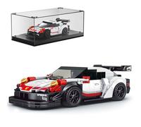 Mould King 27010 Speed Champion Race Car Building Toys 911 Super Car Building Sets with Acrylic Display Case Collectible Model Cars Construction Toys For Adult(349 PCS)