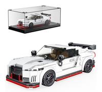 Mould King GTR Super Car Toy Building Sets with Acrylic Display Case, Collectible Model Car Toys Building Blocks 27031, Cool Simulation Cockpit Speed Racing Cars for Adults Kids 8+(356 Pieces)