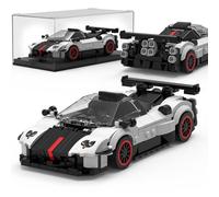 Mould King 27093 Speed Champion Technik Car Building Set & Display Case, MOC Classic Race Cars Birthday Gifts for Adults/Teens, Creative Cool Vehicles Model Toys for Fans Age 14+ (383Pcs)