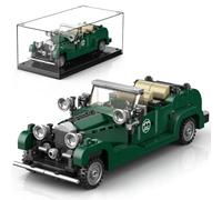 Mould King 27105 Vintage Car Building Sets, Classic Luxury Open-Top Roadster Model Building Block Kit, Retro British Green Car Toy for Boys, Teens & Adults (320+ Pcs)