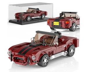 Mould King 27111 Shelby Cobra Speed Champion Technik Car Building Set & Display Case, MOC Classic Race Cars Birthday Gifts for Adults/Teens, Creative Cool Vehicles Model Toys for Fans Age 14+ (394Pcs)