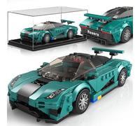 Mould King 27135 Speed Champions Clamping Blocks Car, Super Sports Car Building Blocks with Acrylic Display Case, Model Cars for Collecting for Adults (383 Pieces)