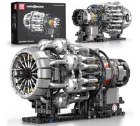 Mould King Aeroplane Engine Model Kit, Clamping Blocks, City Aviation Model with Motor, Ideal for Collectors & STEM Projects (1214 Pieces)