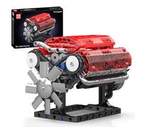 Mould King Age 8+ 10155 V8 Engine Building Blocks Set, Build Your Own Mini Engine That Work, 8-Cylinder Petrol Car Engine Replica Model Building Kit for Kids, Teens, & Hobby Kit for Adults (535 Pcs)
