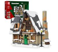 Mould King Age 8+ 16049 Christmas house building blocks model, 766 pieces architecture house kit as collectibles/exhibits, Christmas Village Christmas Decoration for Home