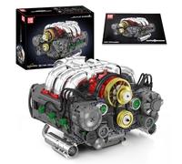 Mould King Boxer Engine Building Block Sets, Horizontal Engine Model Kit That Runs, MOC Engineering Model Building Kit with Battery and Motor, 2375 PCS Building Blocks for Adults