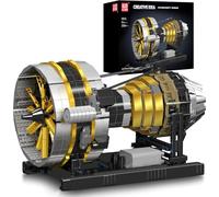 Mould King City Aircraft Engine Building Kit, Turbojet Engine Model That Runs, Mini Engine Build Kit for Adults with Battery, Mechanical Science Education STEM Toy(2256 PCS)