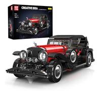 Mould King Classic Car Building Toy Set, MOC Vintage Model Building Block Kit, Technology Retro Car Toy for Adult Age 14+, Static Version