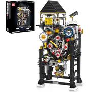 Mould King Cyberpunk Clock Building Kit - 3181+ PCS Cuckoo Clock Building Blocks Kits with 4 Dials & Motor, DIY STEM Model Kit for Adults and Kids, Collectible Building Toys for Home Decor
