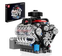 Mould King Mini V8 Engine Kits That Runs Build Your Own Visible Car Motor Physical Science Experiment Models for Teens Best STEM Toy Gifts for Kids