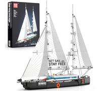 Mould King Ship Building Blocks Clamping Blocks, 10194 Model of a Long Distance Sailboat for Adults, Ideal as a Home Accessory and Collector's Item for Boat Lovers (893 Pieces+)