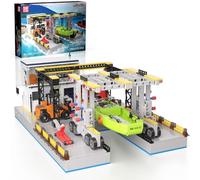 Mould King Ship Repair Factory Kit, Dock Repair Blocks Kits, with Boat, Forklift, Repair Tool, 10142 Kai Factory Model for Children and Adults (1273 Pieces)