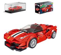 Mould King Speed Champions Super Car Building Set Age 8+ with Acrylic Display Case - 329 Piece Kit for Kids 8+