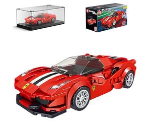 Mould King Speed Champions Super Car Building Set with Acrylic Display Case - 329 Piece Kit for Kids 8+